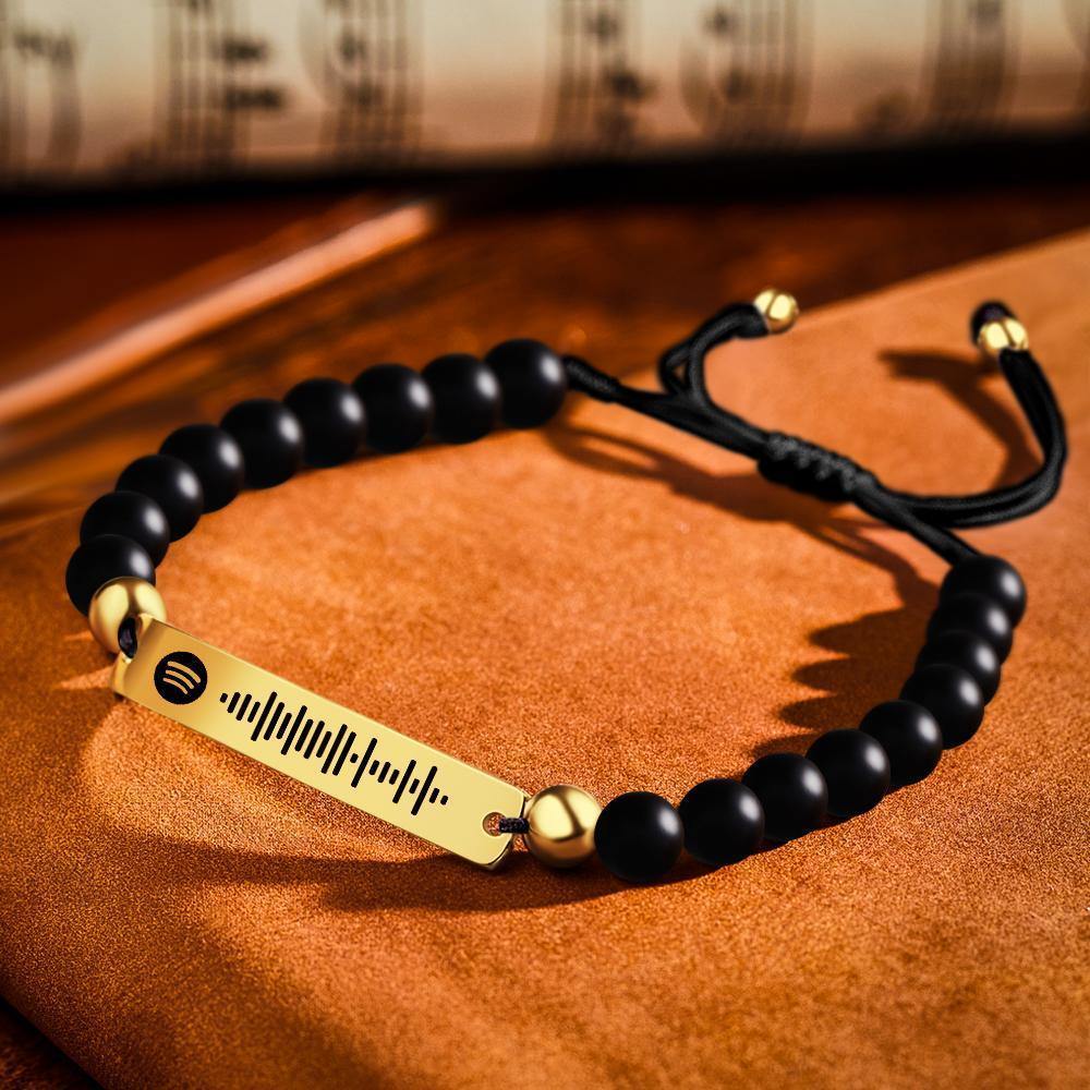 Custom Music Spotify Code Men HandMade Bracelet Personalized Song Code Jewelry