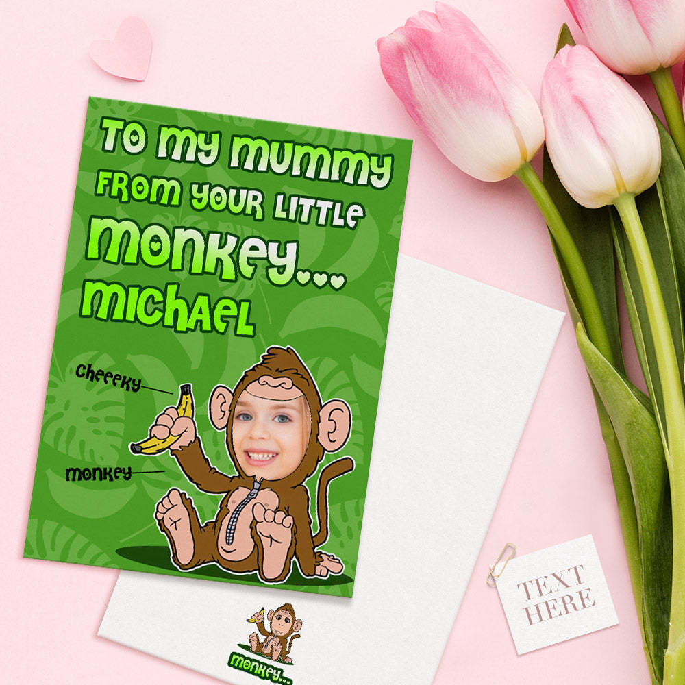 Custom Mother's Day Cards Personalized Monkey Cards Gifts For Mom