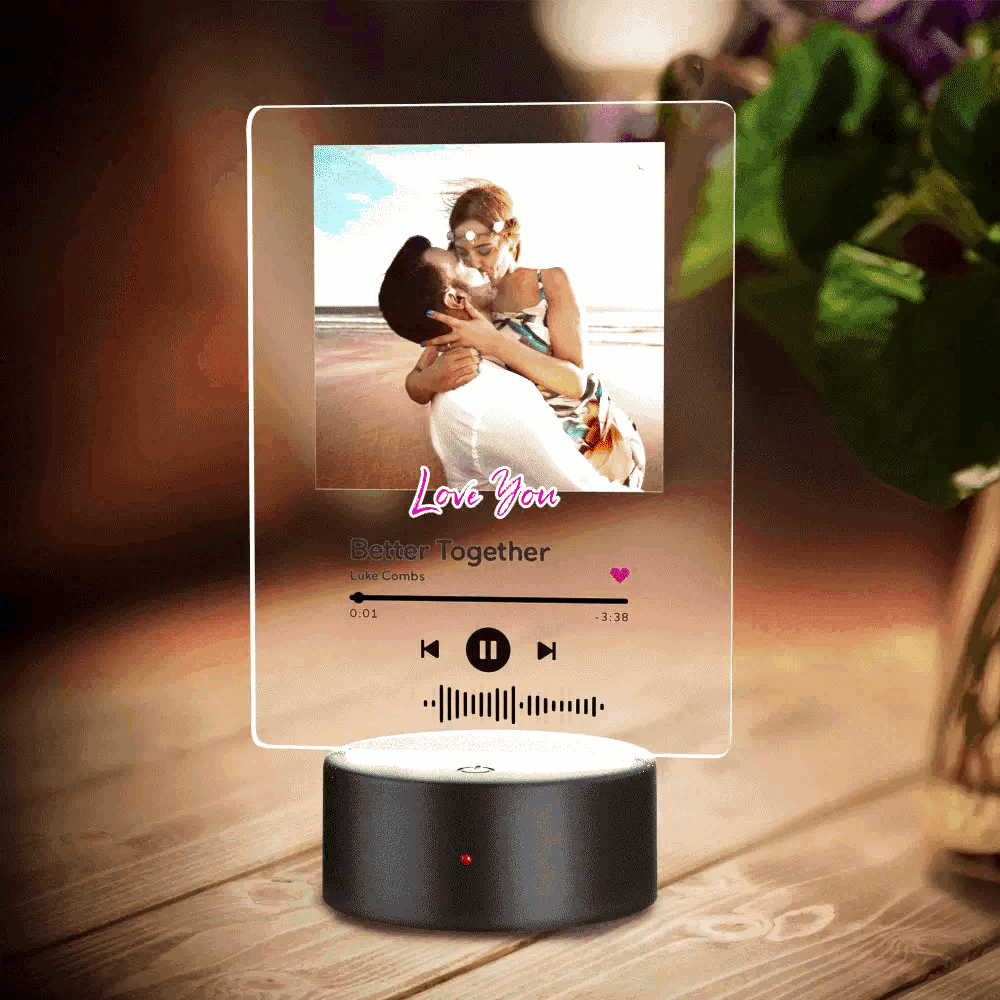 Custom Music Code 7 Colors Music Night Light with Text Scannable Night Light