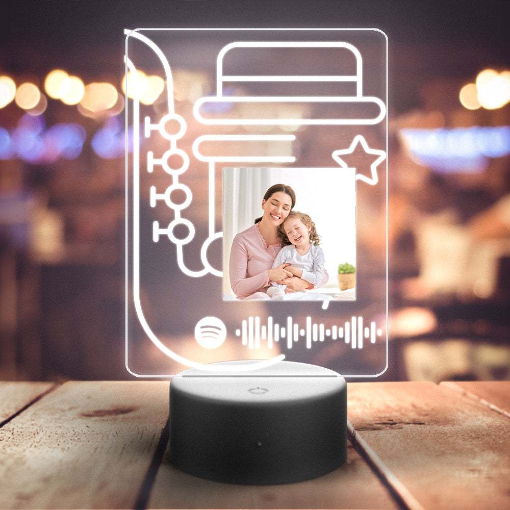 Custom Spotify Night Light with 7 Colors Personalized Night Light Saxophone- Gift For Mom