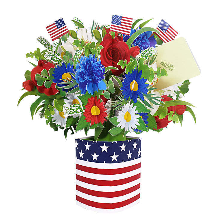 Patriotic Flower Bouquet Pop up Card for Mother's Day
