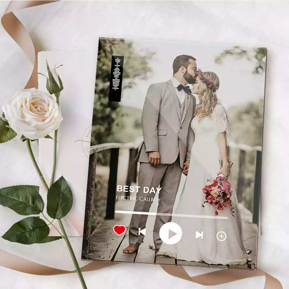 Custom Photo Music Plaque Music Keychian Personalized Album Cover Couples Gift