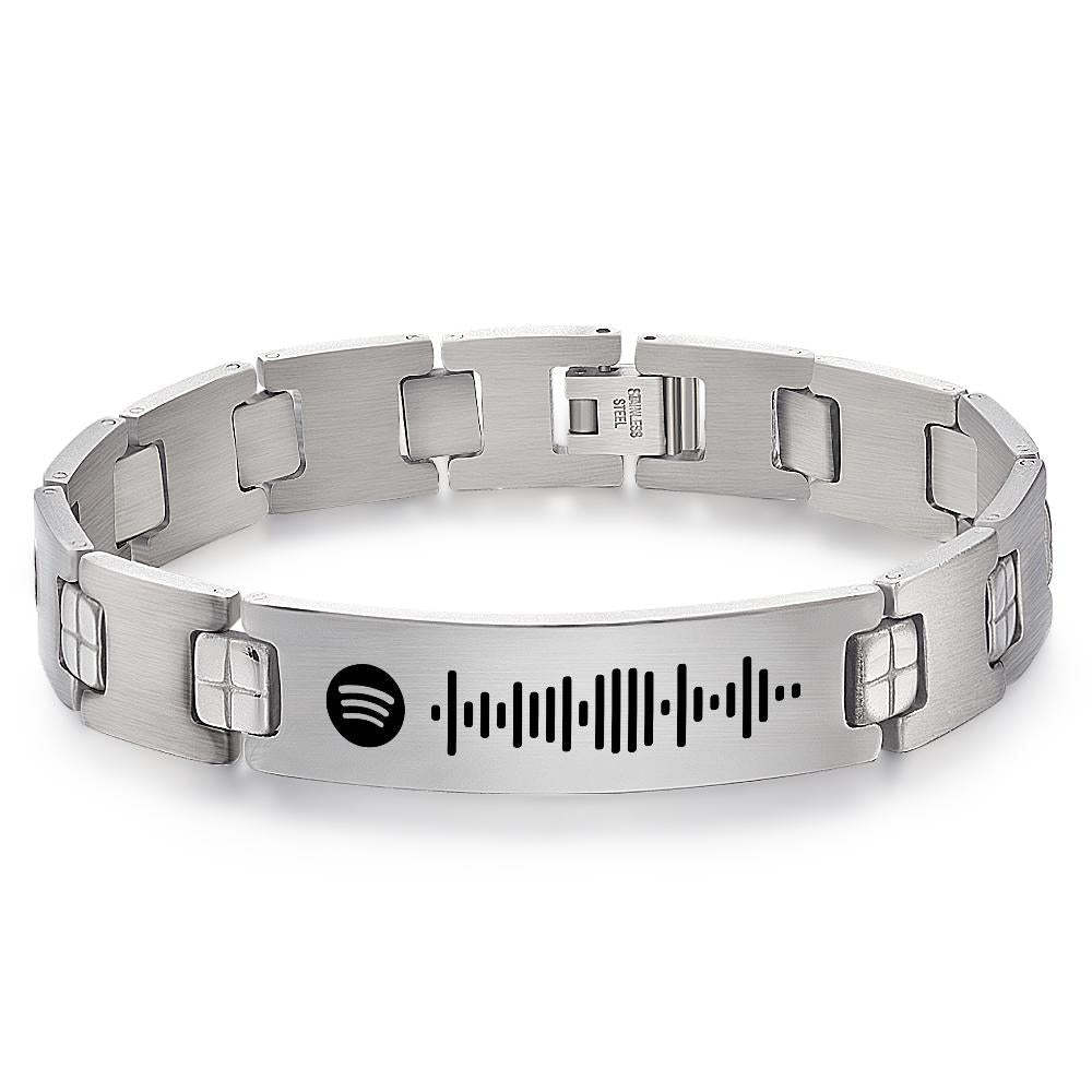 Custom Scannable Spotify Code Man's Bracelet Music Gift