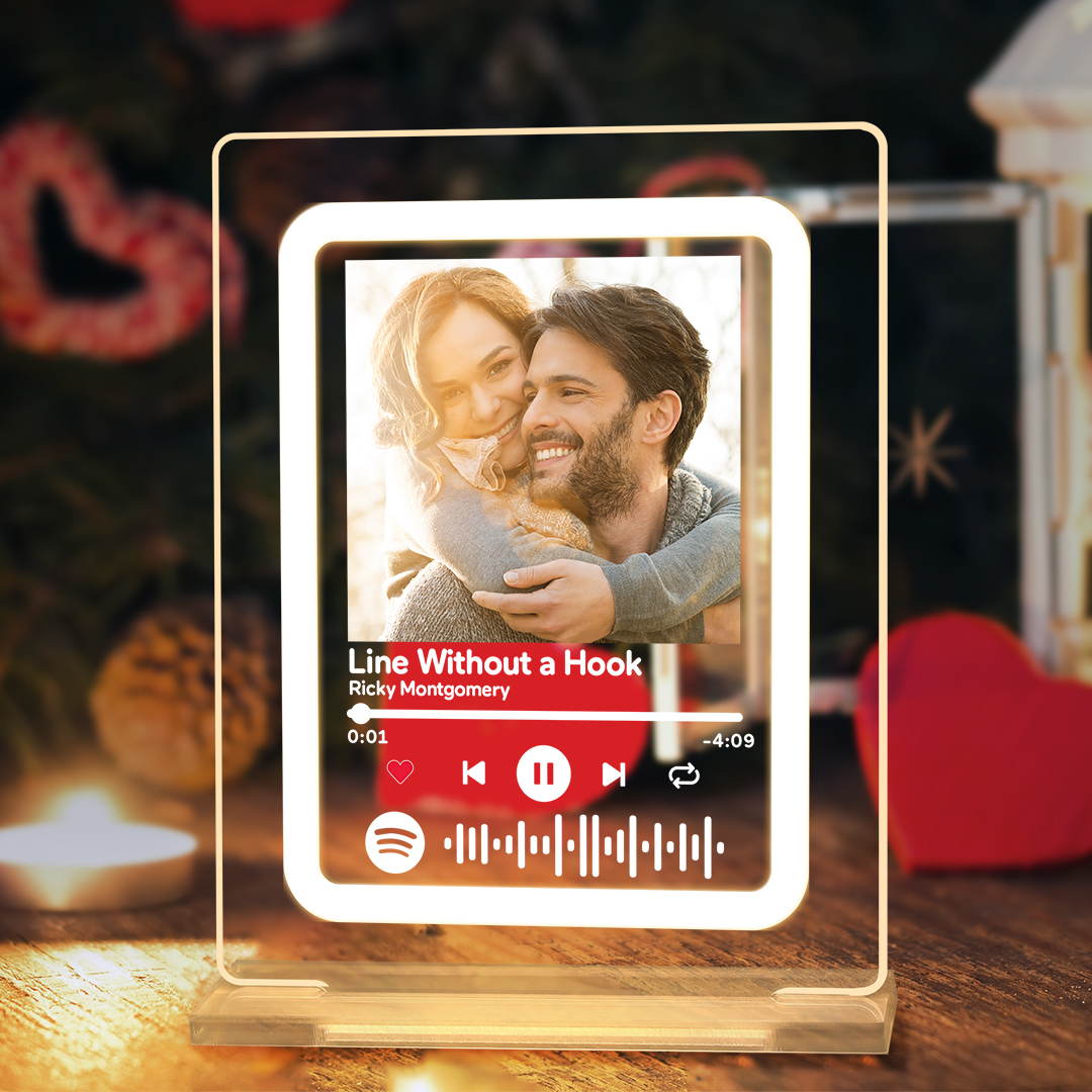 Custom Spotify Photo Night Light Personalized Music Plaque Anniversary Gift