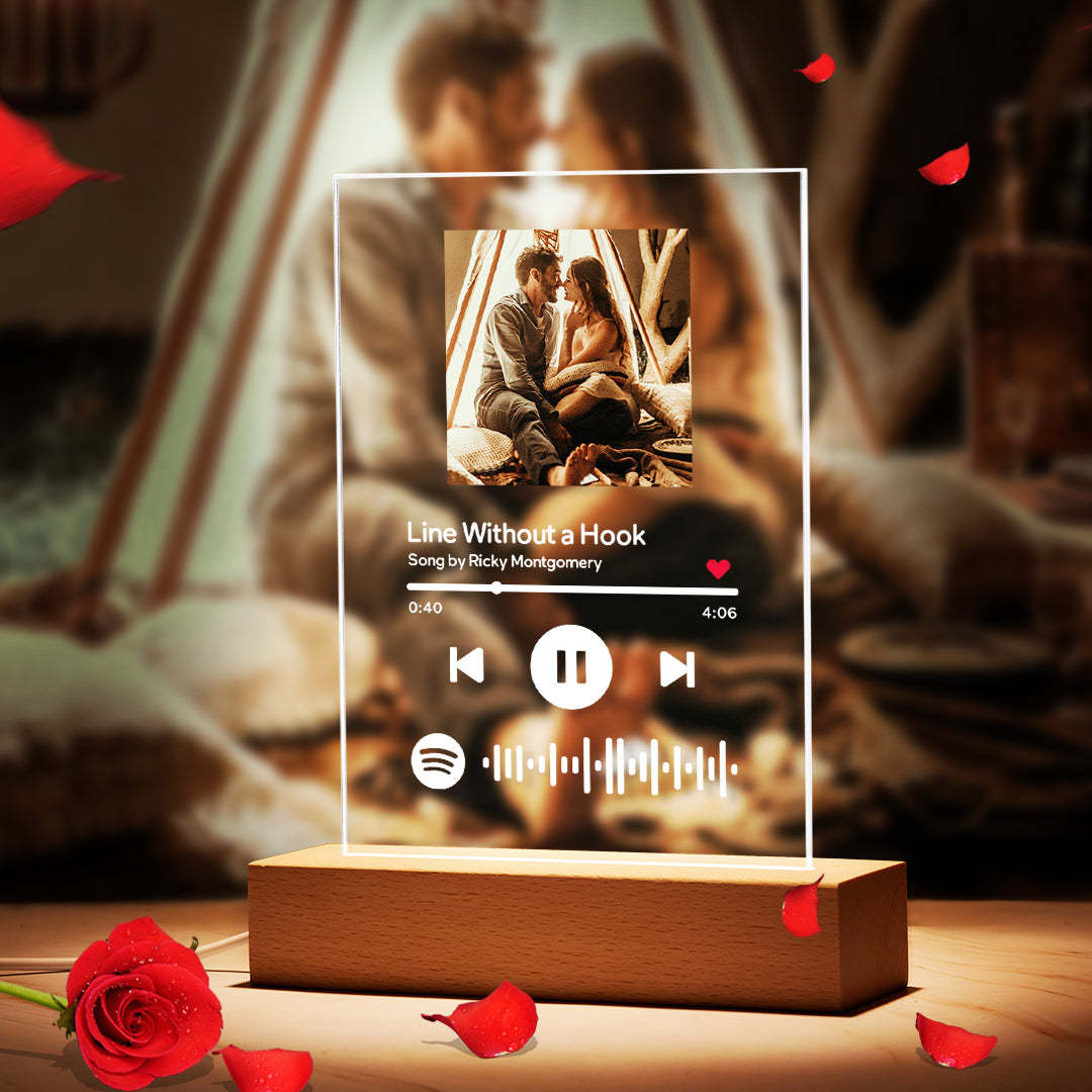 Custom Spotify Glass - Scannable Spotify Music Code Acrylic Nightlight/Keychain/Plaque