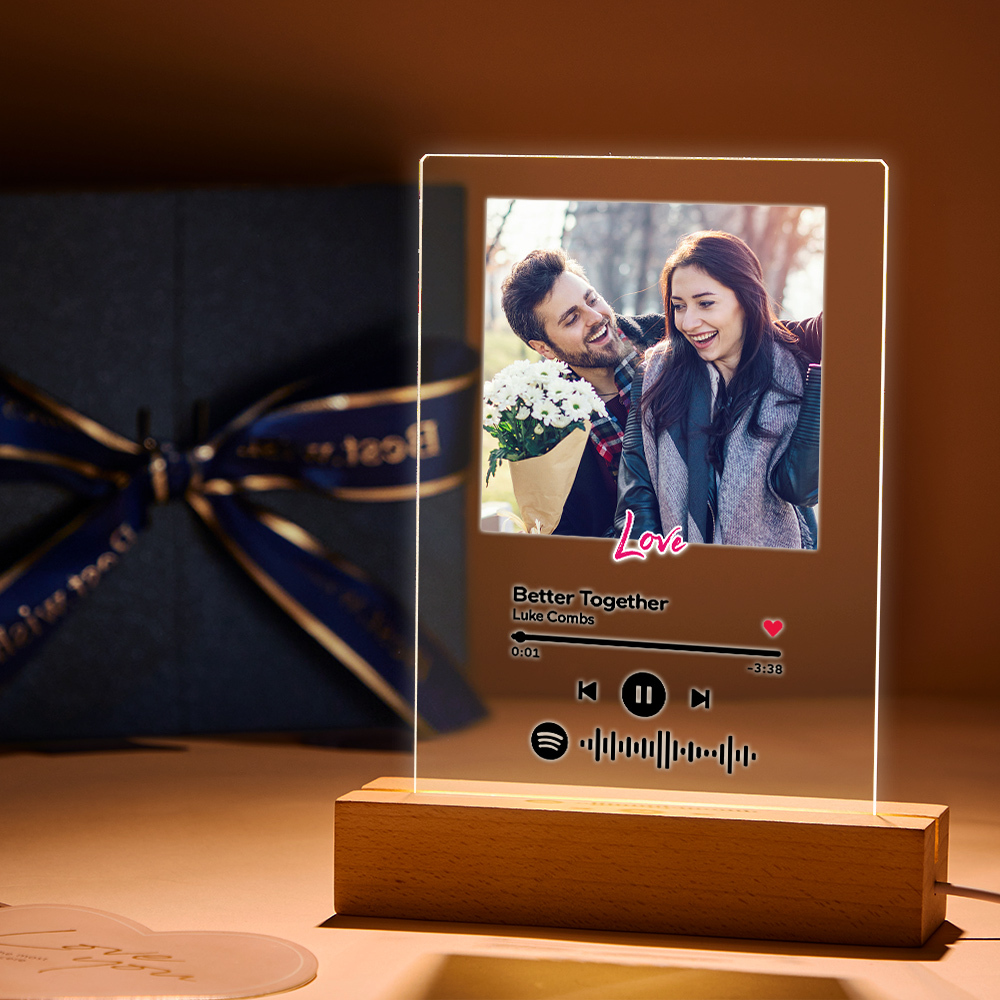 Gift For Her Custom Spotify Code Acrylic Plaque/Night Light/Keychain