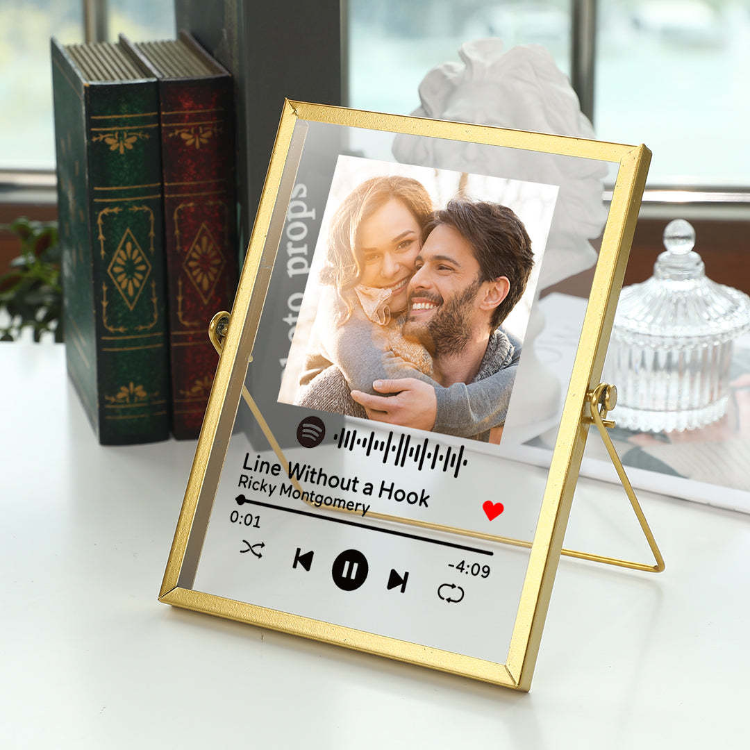 Personalized Music Code Music Plaque with Golden Frame Gift Idea For Friend