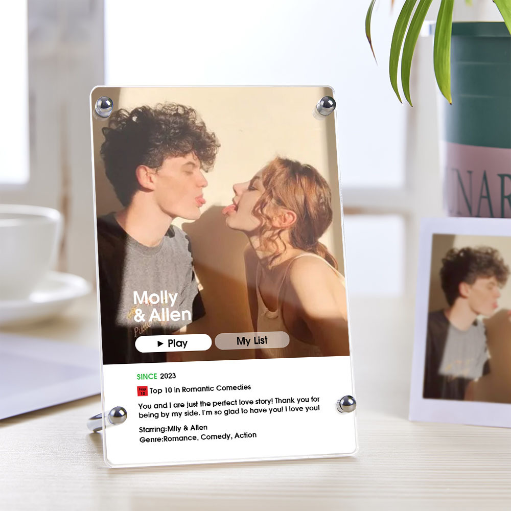 Custom Movie Poster  Personalized Photo Plaque Couples Gift for Her