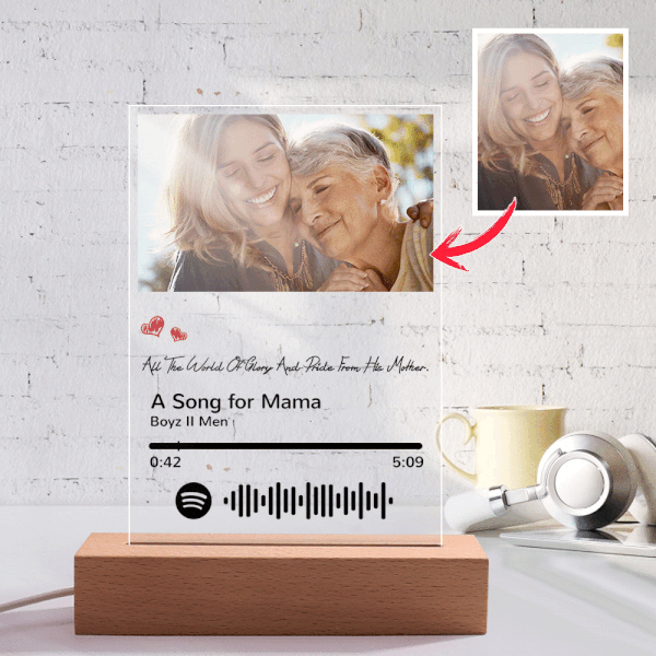Custom Scannable Spotify Code Night Light Photo Engraved Gifts for Lover