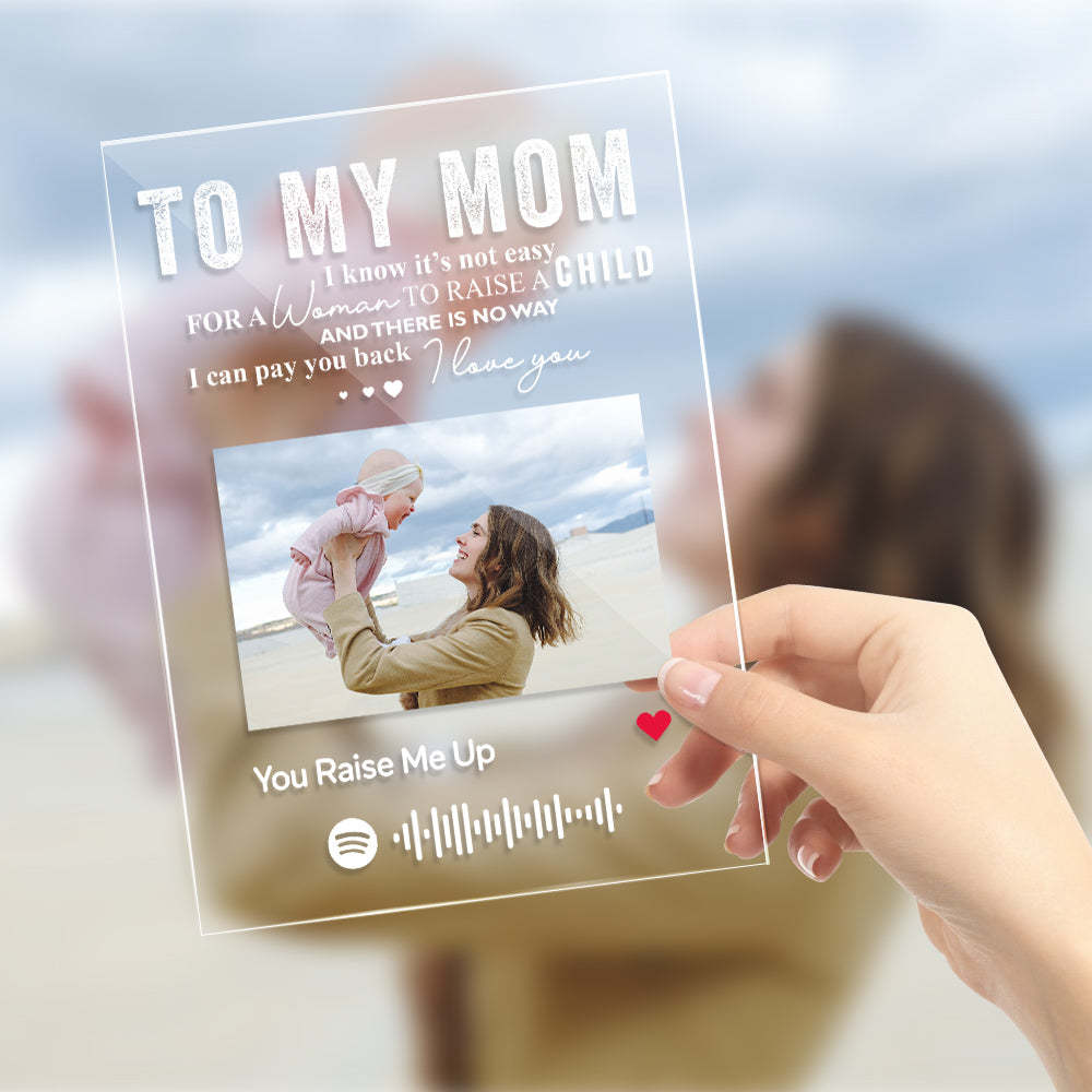 TO MY MOM - Custom Spotify Glass Plaque/Keychain/Night Light Gifts For Mother