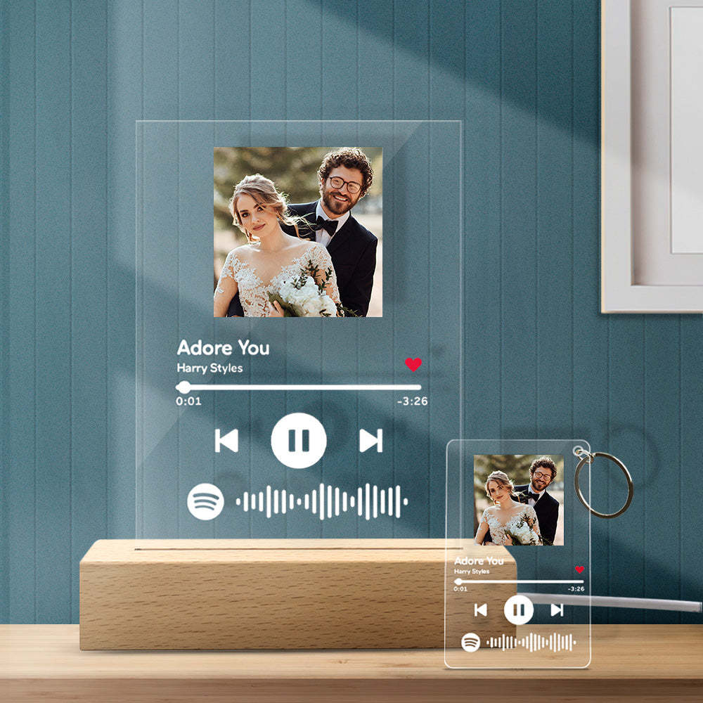 Wedding Gifts Custom Spotify Glass Music Code Night Light/Plaque/keychain
