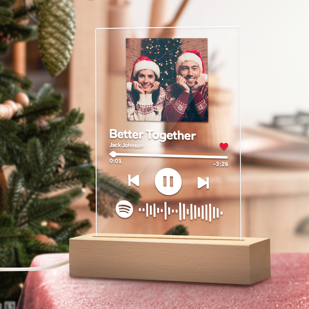 The Best Christmas Gifts Custom Scannable Spotify Code Music Acrylic Glass Night Light/Plaque/Keychain