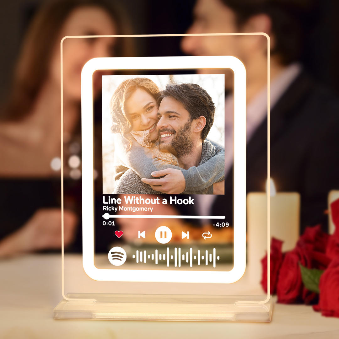 Custom Spotify Photo Night Light Personalized Music Plaque Anniversary Gift