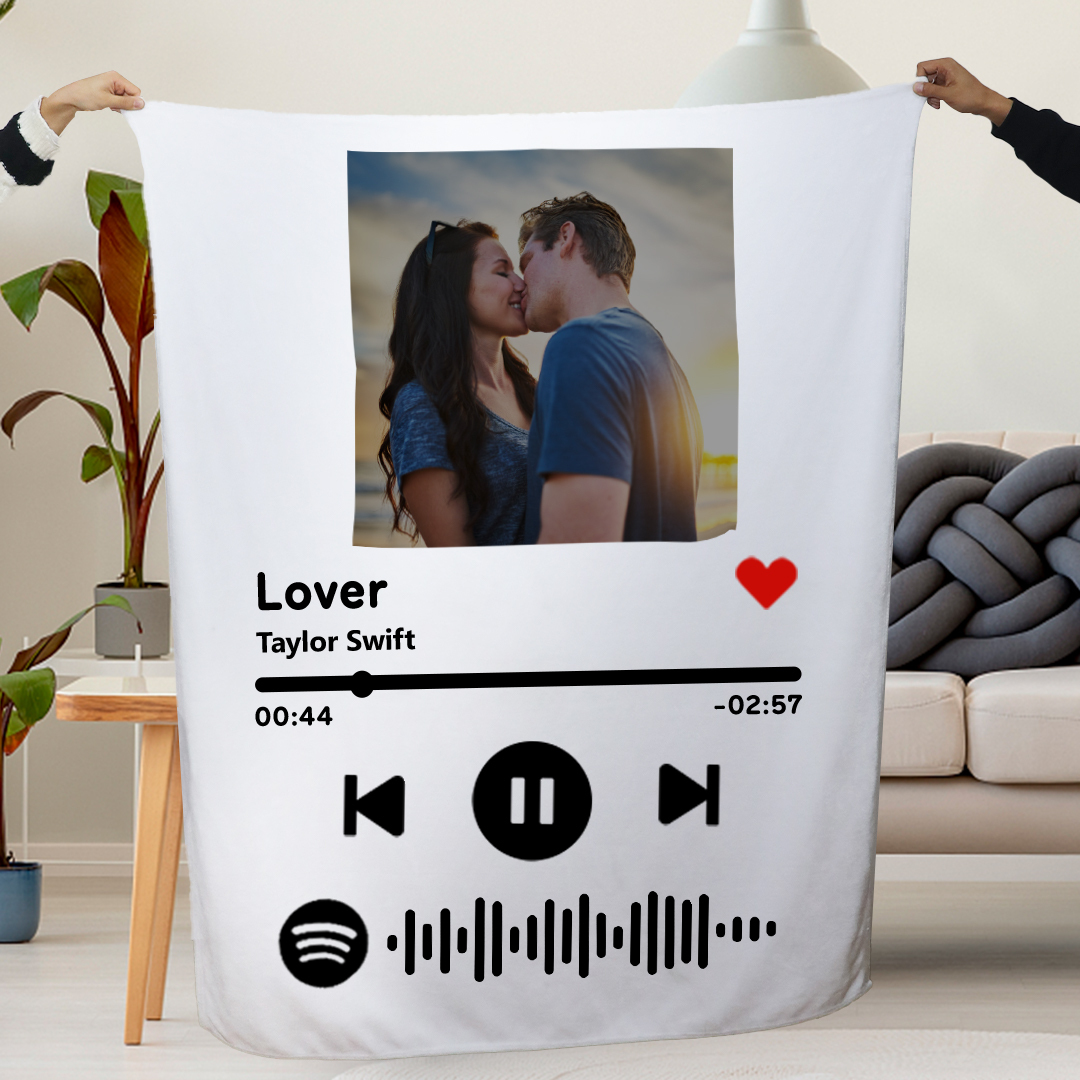 Custom Your Favorite Songs Spotify Code Blanket Gift For Her