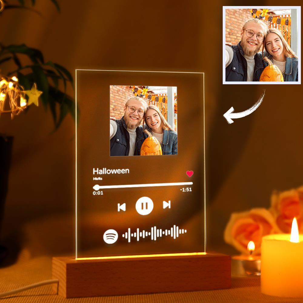 Custom Spotify Code Acrylic Nightlight/Plaque/Keychain Halloween Gift
