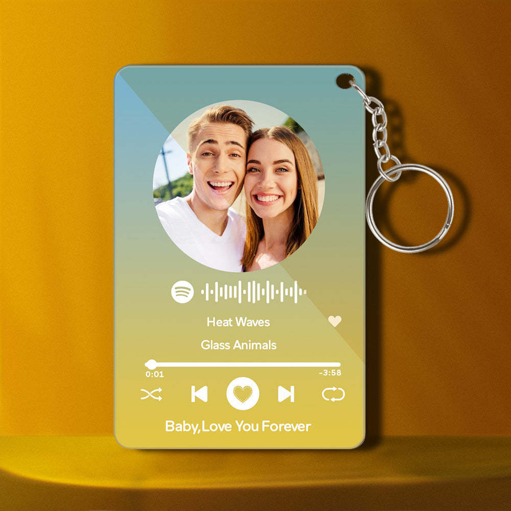 Custom Gradient Color Spotify Plaque Personalized Acrylic Keychain