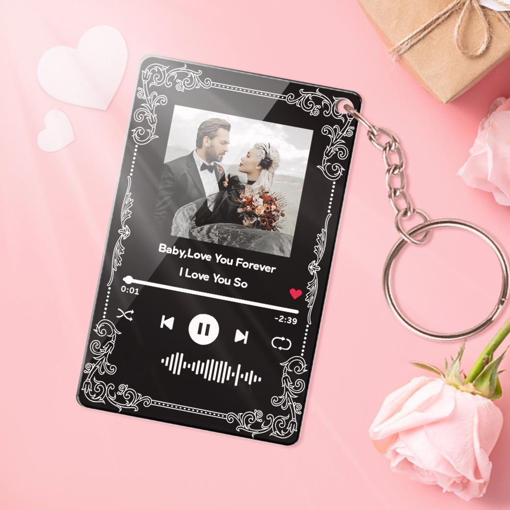 Personalized Song Code Acrylic Music Board Custom Album Cover Plaque Couple Photo Girlfriend Girl Valentine Day Gift