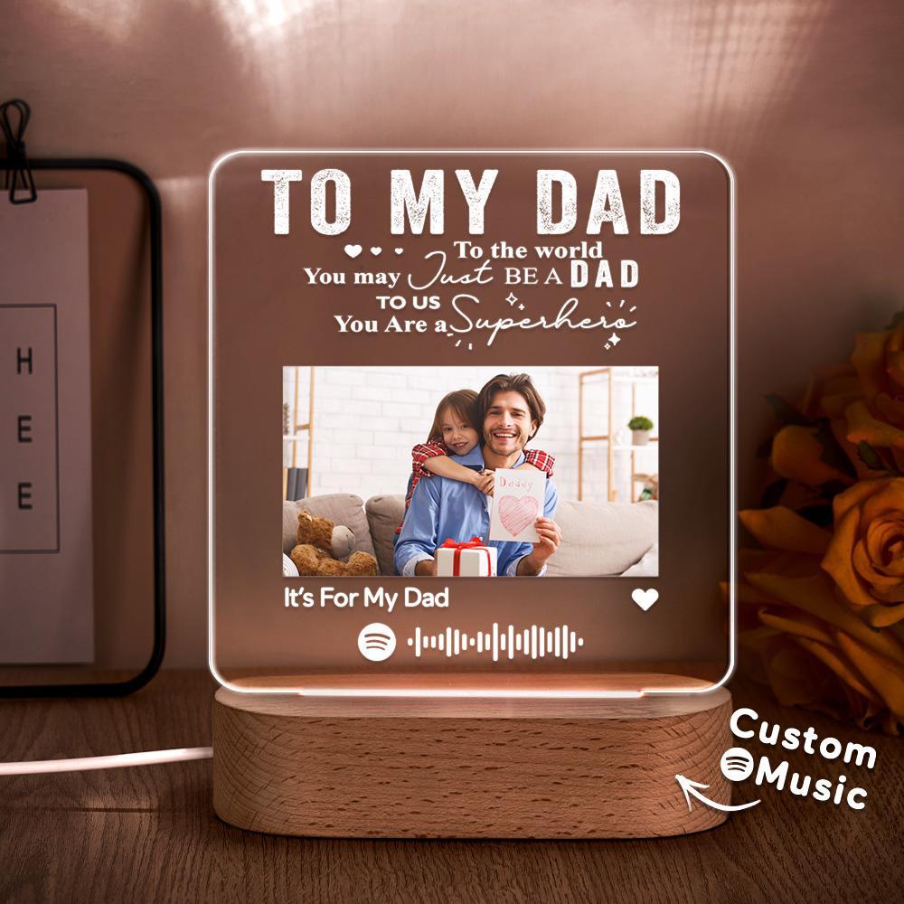 Personalized Music Plaque Photo Night Light Song Plaque Custom Photo Lamp Music Code Engagement Anniversary Gift for Mom