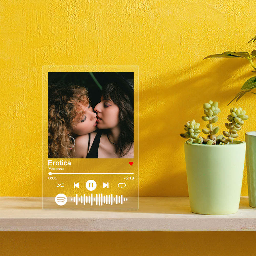 Custom Spotify Code Song Art Glass Acrylic Plaque 3 Sizes For LGBT	 Custom Rainbow Gifts