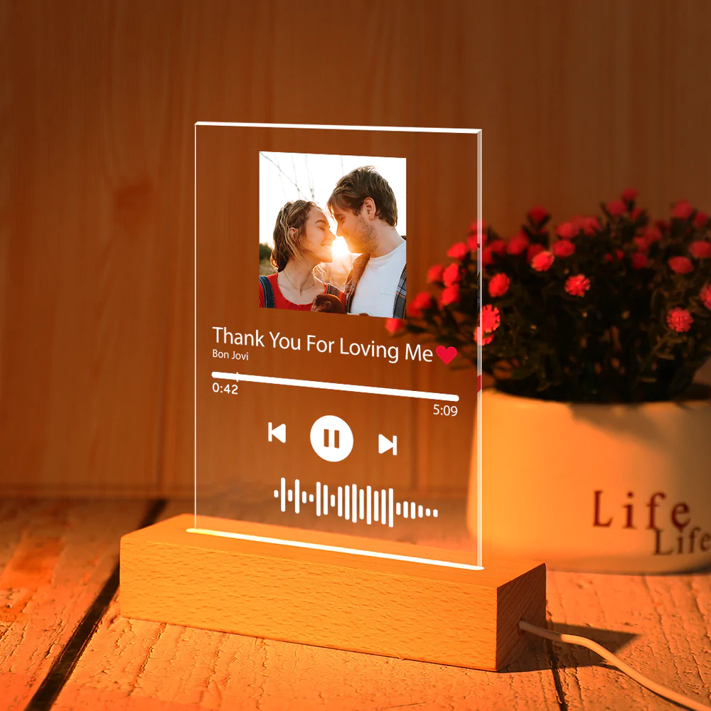 To My Dad - Custom Music Glass 7 Colors Night Light Music LED Lamp Gift for Father