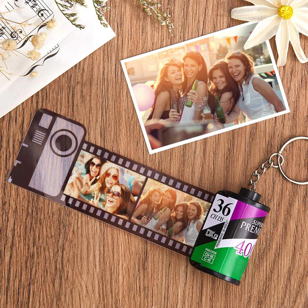 Custom Camera Roll keychain Recycled Camera Roll Multiphoto Gifts for Friends
