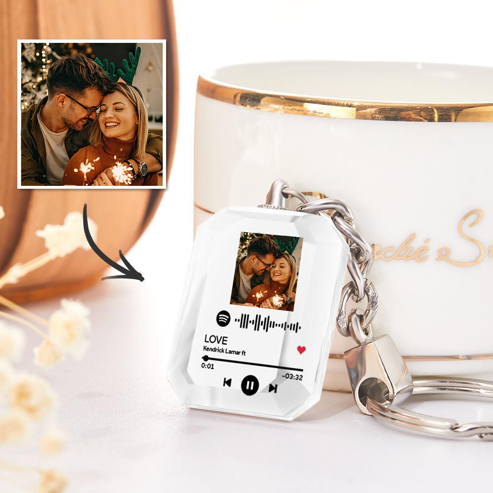 Christmas Gifts Custom Spotify Code Crystal Keychain