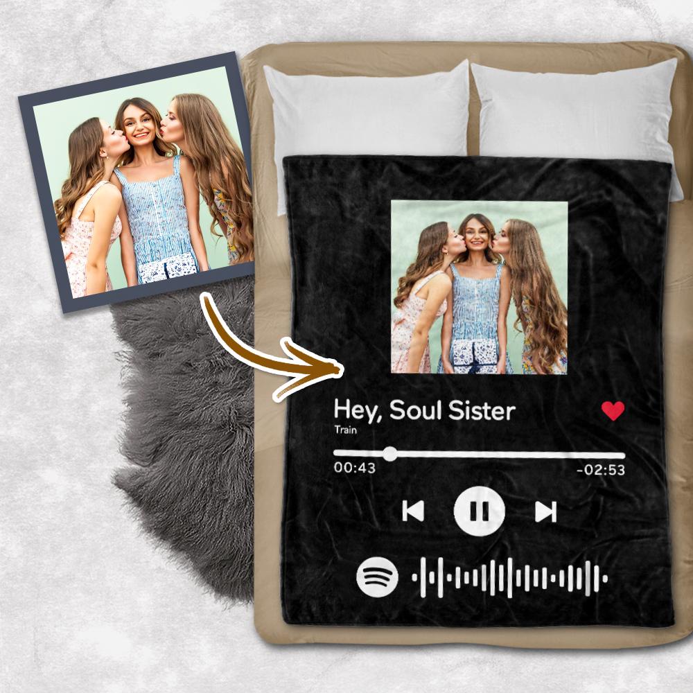 Custom Spotify Code Blanket Personalized Photo Blankets For Besties