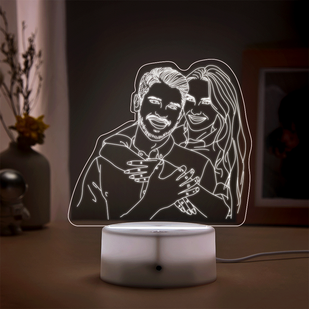 Custom Photo Lamp LED light Home Decoration With Engraved Portrait Best Gifts