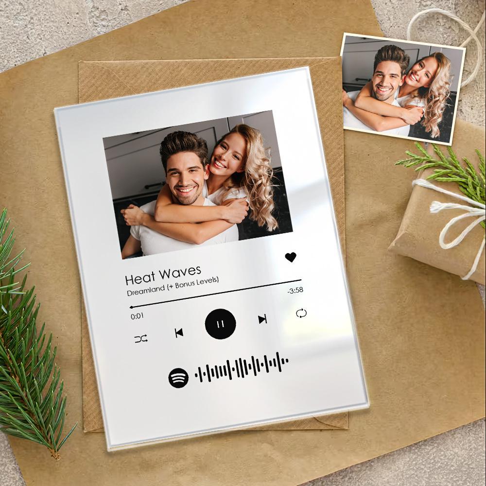 Custom Double Sided Photo Plaque Spotify Muisc Code Plaque