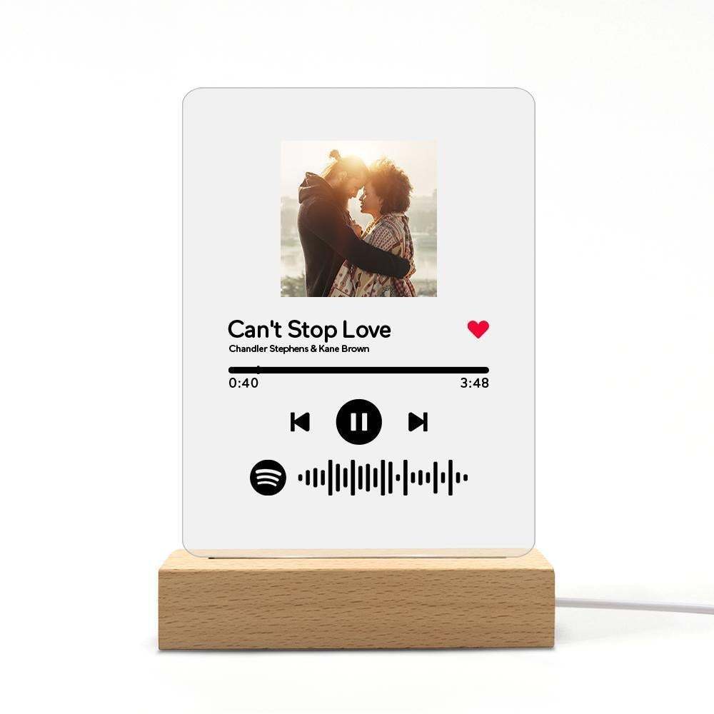 Custom Spotify Glass 7 Colors Night Light Music LED Lamp Gift for Father