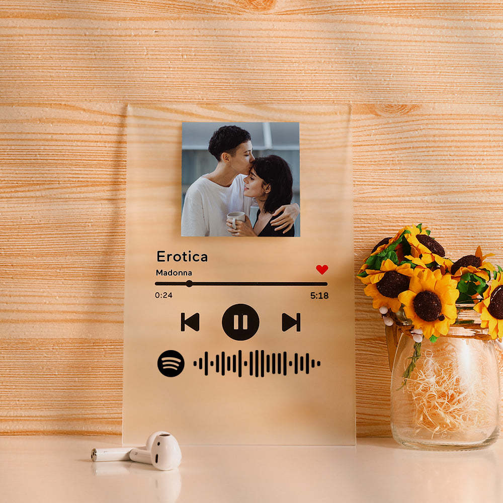 Custom Scannable  Spotify Code Music Acrylic Glass Plaque - Custom Best Gift For LGBT	 Custom Rainbow Gifts