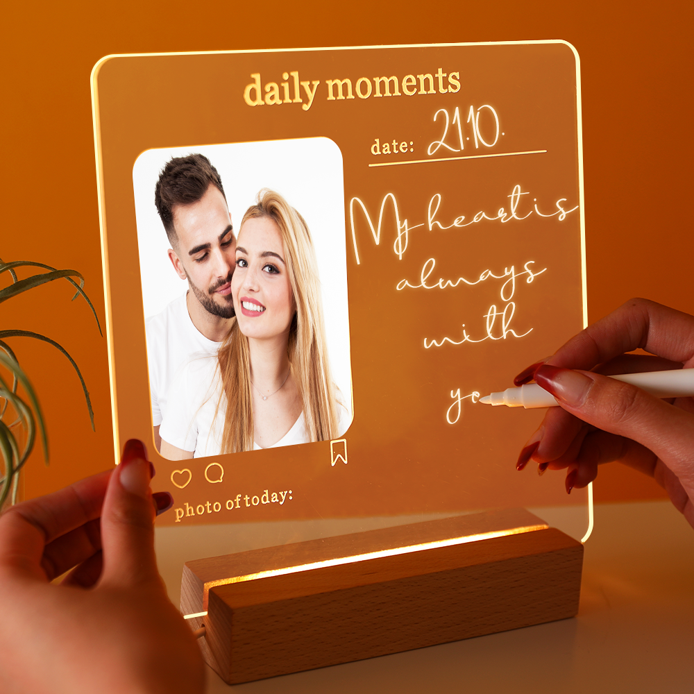 Acrylic Note Board Erasable Message Board Home Night Light Bedside Reminder Desktop Writing Board With Free Marker Pen