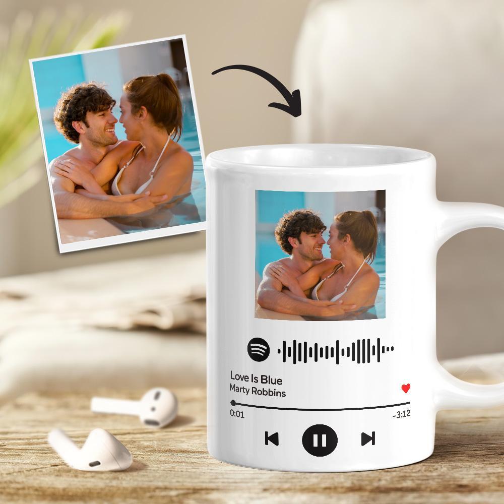 Custom Spotify Code Album Cover Couple Photo Mug