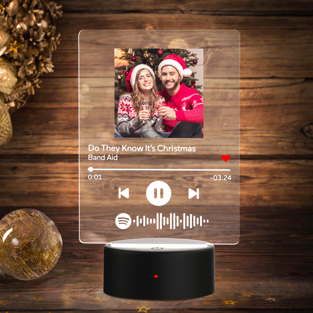 Custom Scannable Spotify Code Music Acrylic Glass Night Light/Plaque/Keychain The Best Christmas Gift