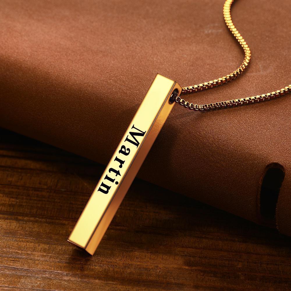Spotify Code Necklace 3D Engraved Vertical Bar Necklace Gift for Her