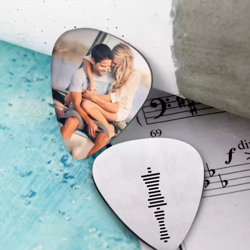Custom Song Code Guitar Pick Engraved Photo Guitar Pick Gifts Gifts For Boyfriend