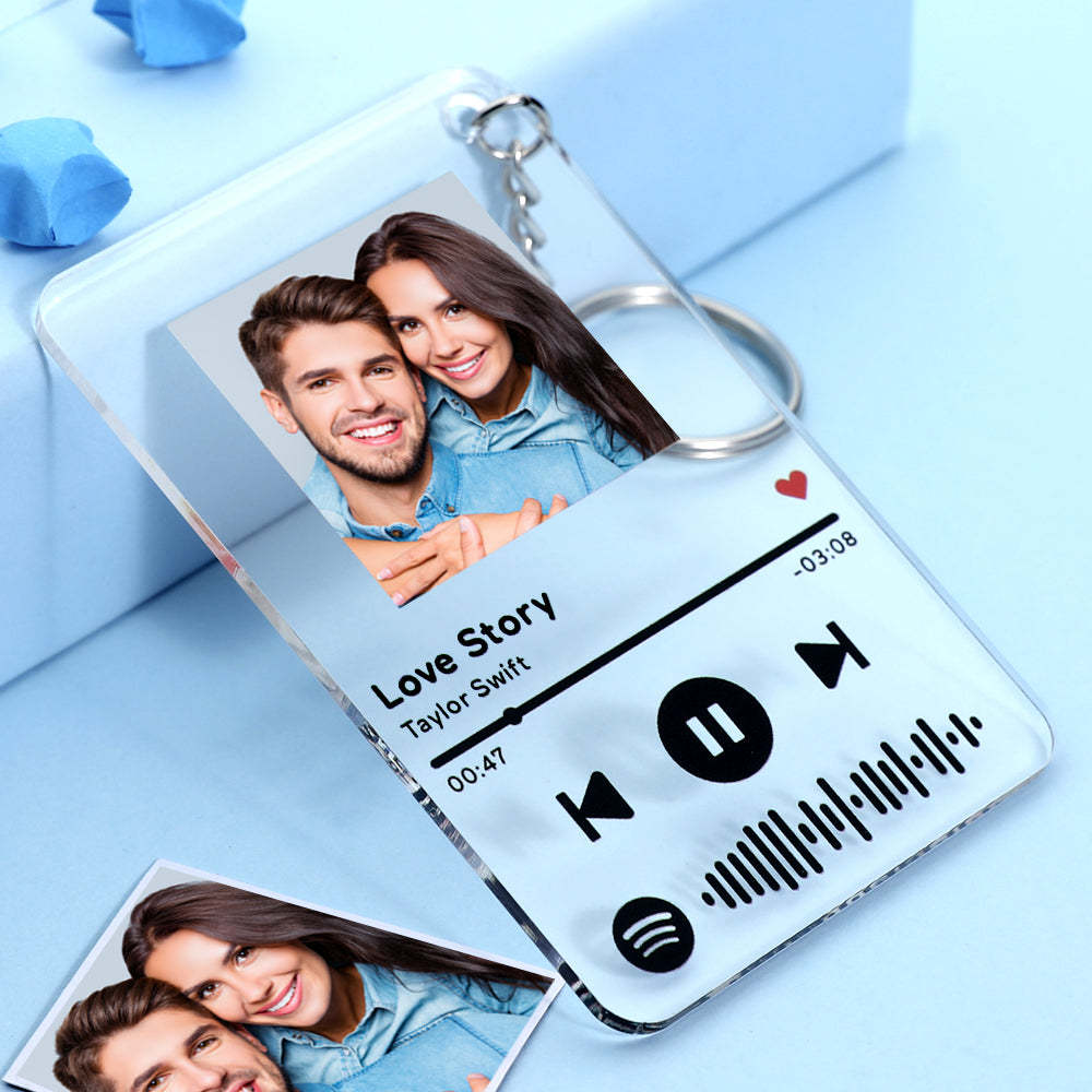 Custom Scannable Spotify Code Music Plaque Key Ring for Wife