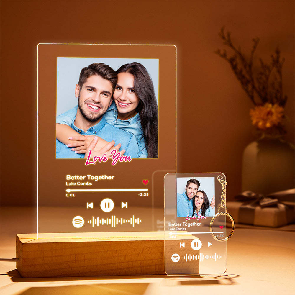 Custom Spotify Code Acrylic Night Light Engraved Gift