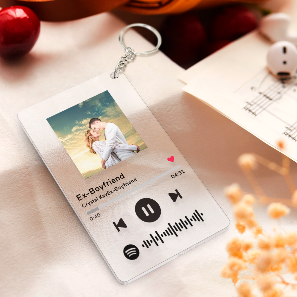 Custom Anniversary Spotify Code Music Keychain Anniversary Gifts for Boyfriend