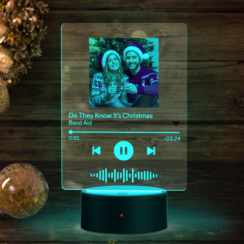 Custom Scannable Spotify Code Music Acrylic Glass Night Light/Plaque/Keychain The Best Christmas Gift