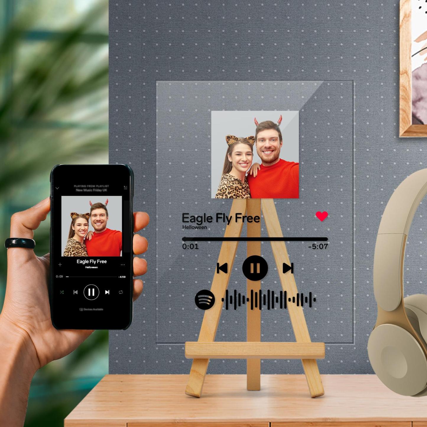 Halloween Gift Custom Spotify Code Acrylic Nightlight/Plaque/Keychain