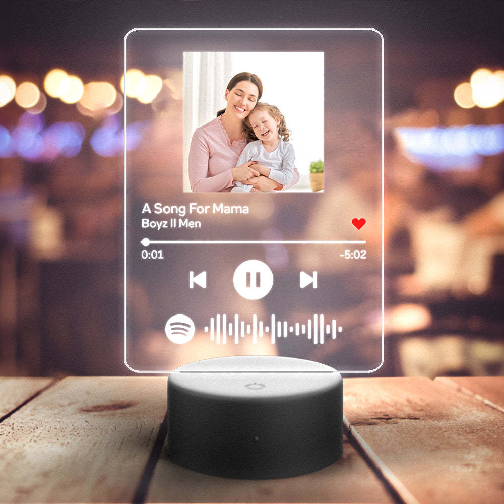 Custom Spotify Code Music Acrylic Glass Plaque/Keychain/Night Light- Custom Best Gift For Mom