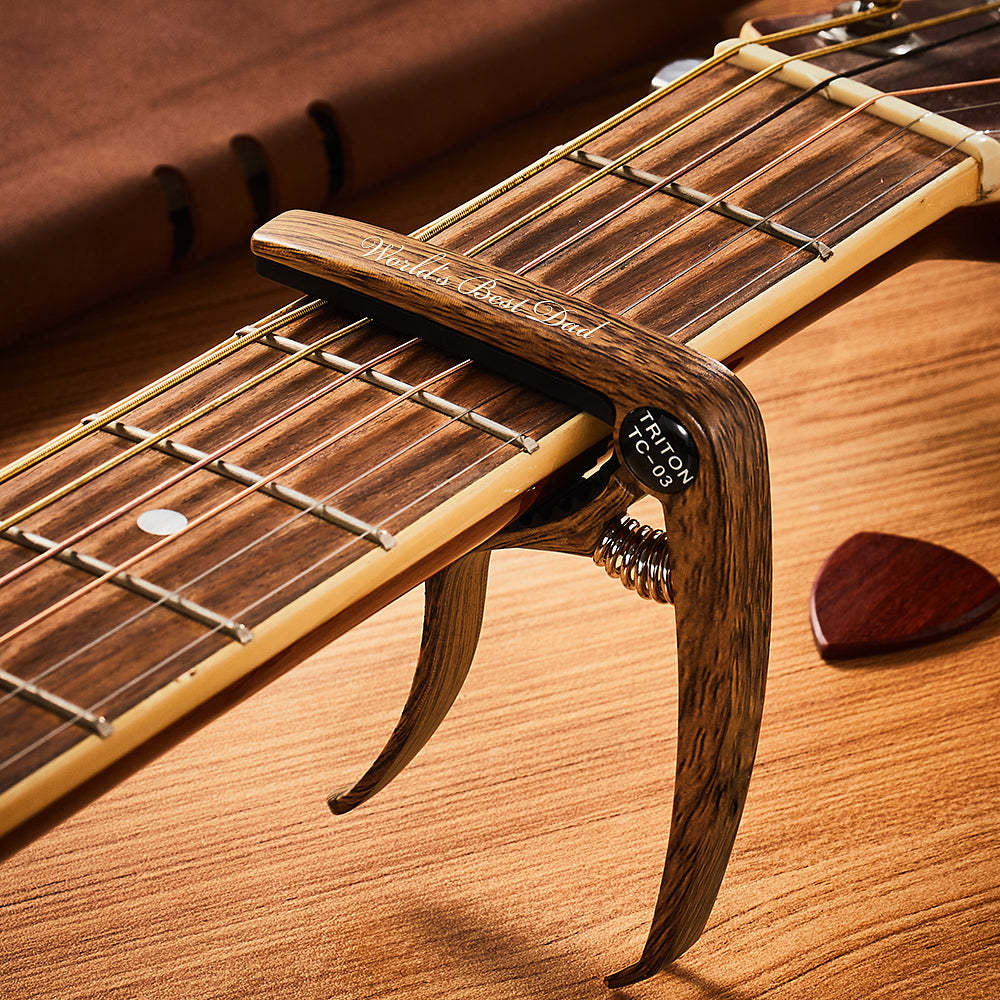 Custom Engraved Guitar Capo Personalized Capo Brown Alloy