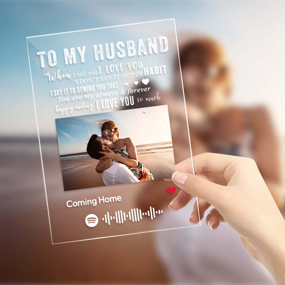 TO MY HUSBAND - Personalized Spotify Code Music Plaque(4.7in x 6.3in)