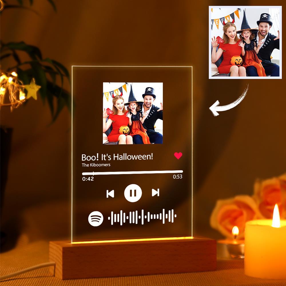 Halloween Gift -Spotify Glass Spotify Code Lamp Custom Photo Acrylic Night Light
