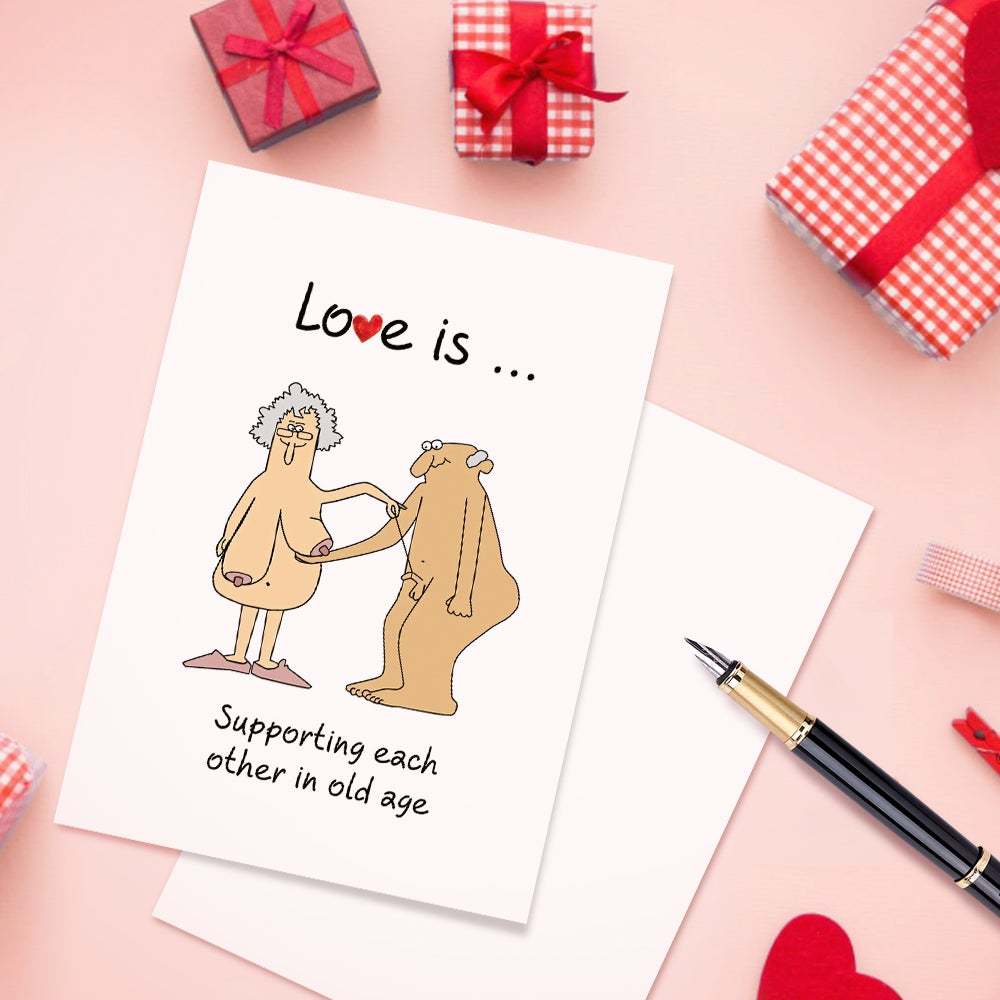 Funny Valentine's Day Greeting Card Old Age Couples Rude Card