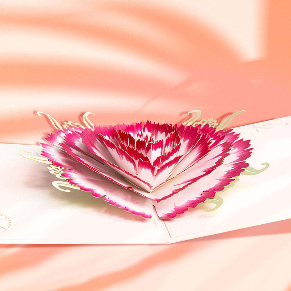 Mother's Day Card Carnation 3D Pop Up Greeting Card for Her