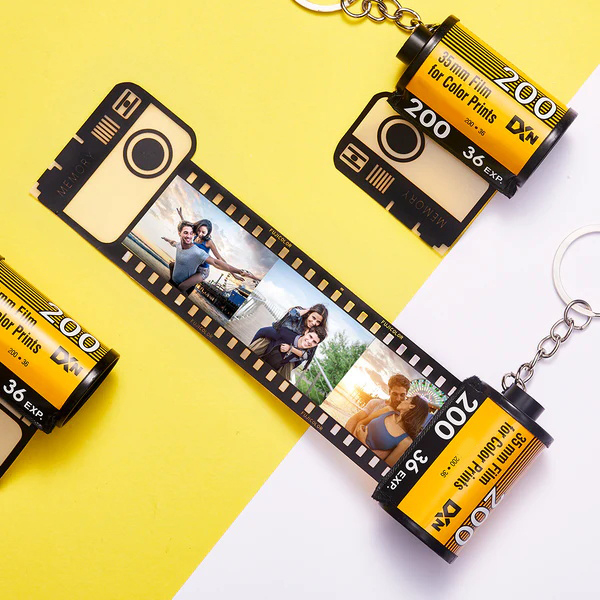 Custom Anniversary Gifts Keychain Multiphoto Colorful Camera Roll Keychain Romantic