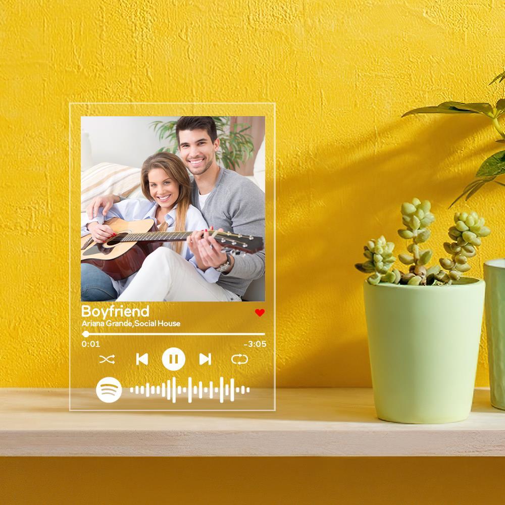 Custom Spotify Code Song Art Glass Acrylic Plaque 3 Sizes