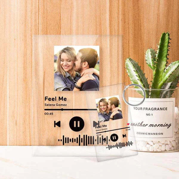Custom Scannable  Music Code Acrylic Glass Plaque/Keychain/Night Light- Custom Best Gift For Lover